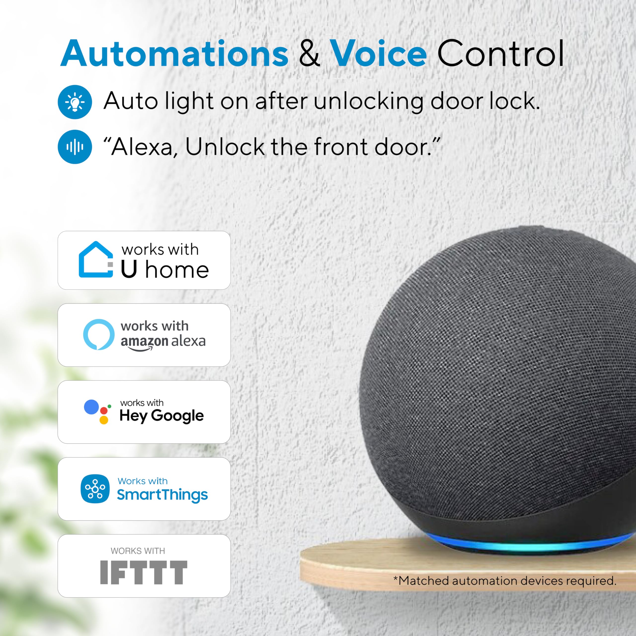 ULTRALOQ U-Bolt WiFi Smart Lock with Door Sensor, 5-in-1 Keyless Entry Door Lock with WiFi, Bluetooth, App Remote Control, Keypad, Auto Unlock, Smart Deadbolt for Front Door, IP65, 8 Months Battery