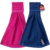 Gridiron Gladiator Cotton Football Towel - Absorbent Football Towels QB - Belt Loop for QB Gear - Sideline Essential - Navy Blue and Dark Pink - 15 inches by 12 inches