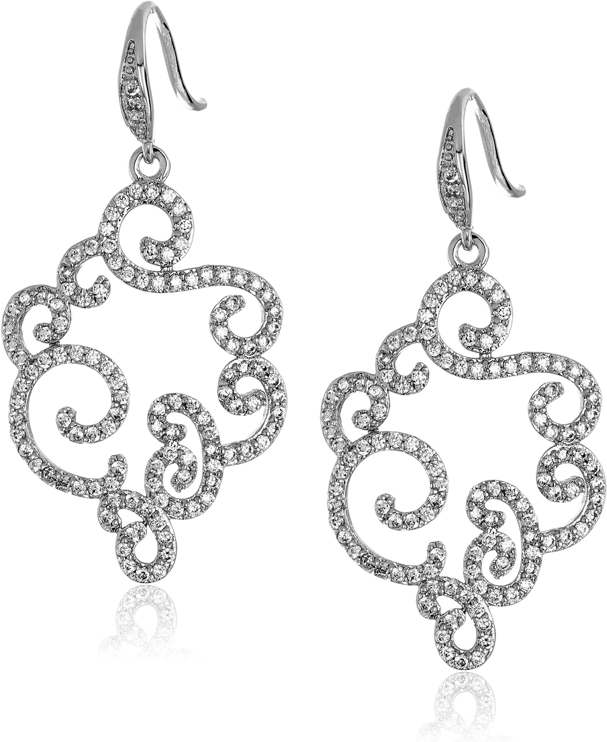 Carolee"Floral Lace-Bridal/Prom" Open Frame Pierced Drop Earrings