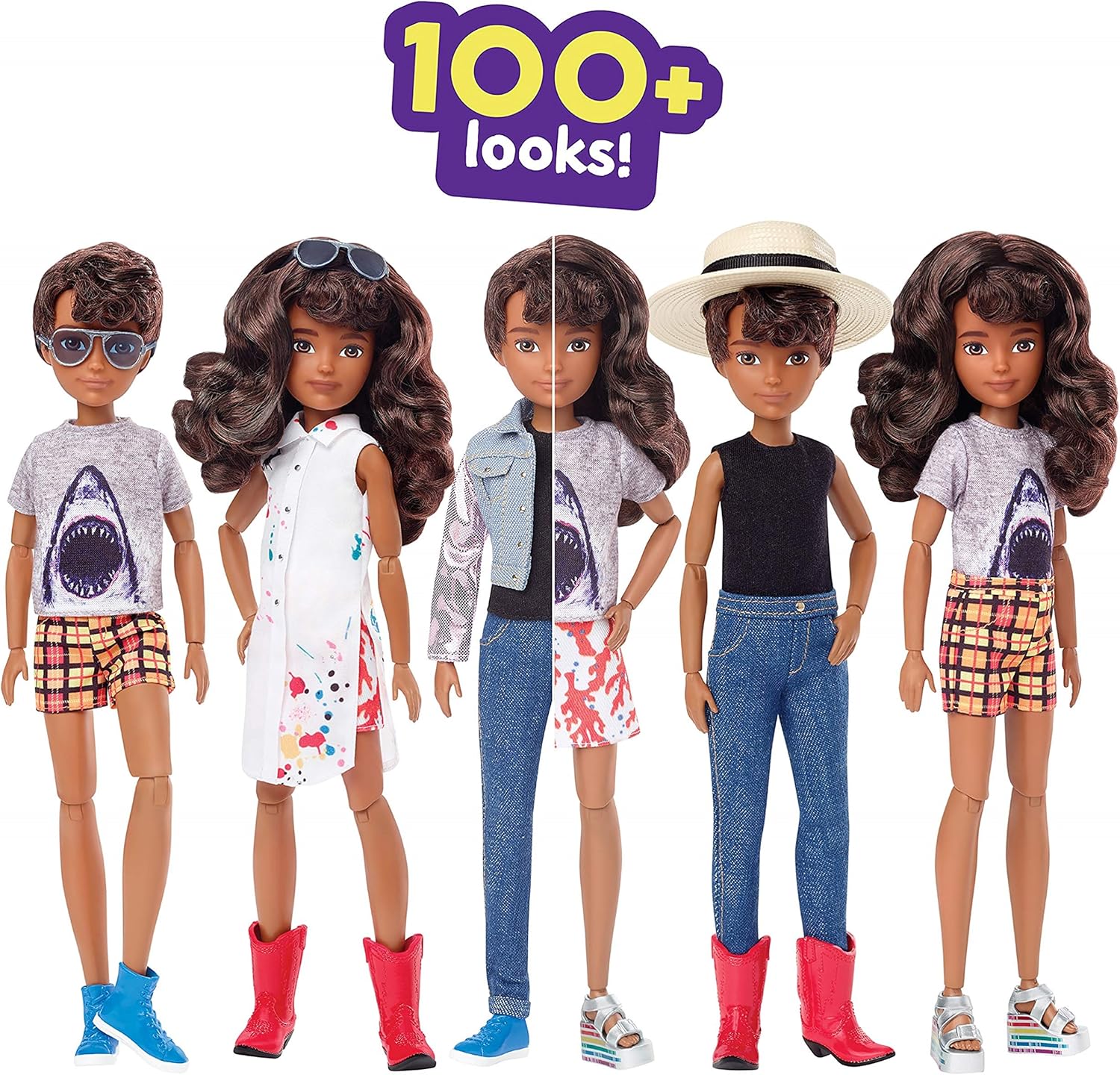 Mattel CREATABLE WORLD GGT68 Deluxe Character Kit Customisable Doll, Creative Play for All Kids 6 Years Old and Up, Brunette Wavy Hair - Image 5
