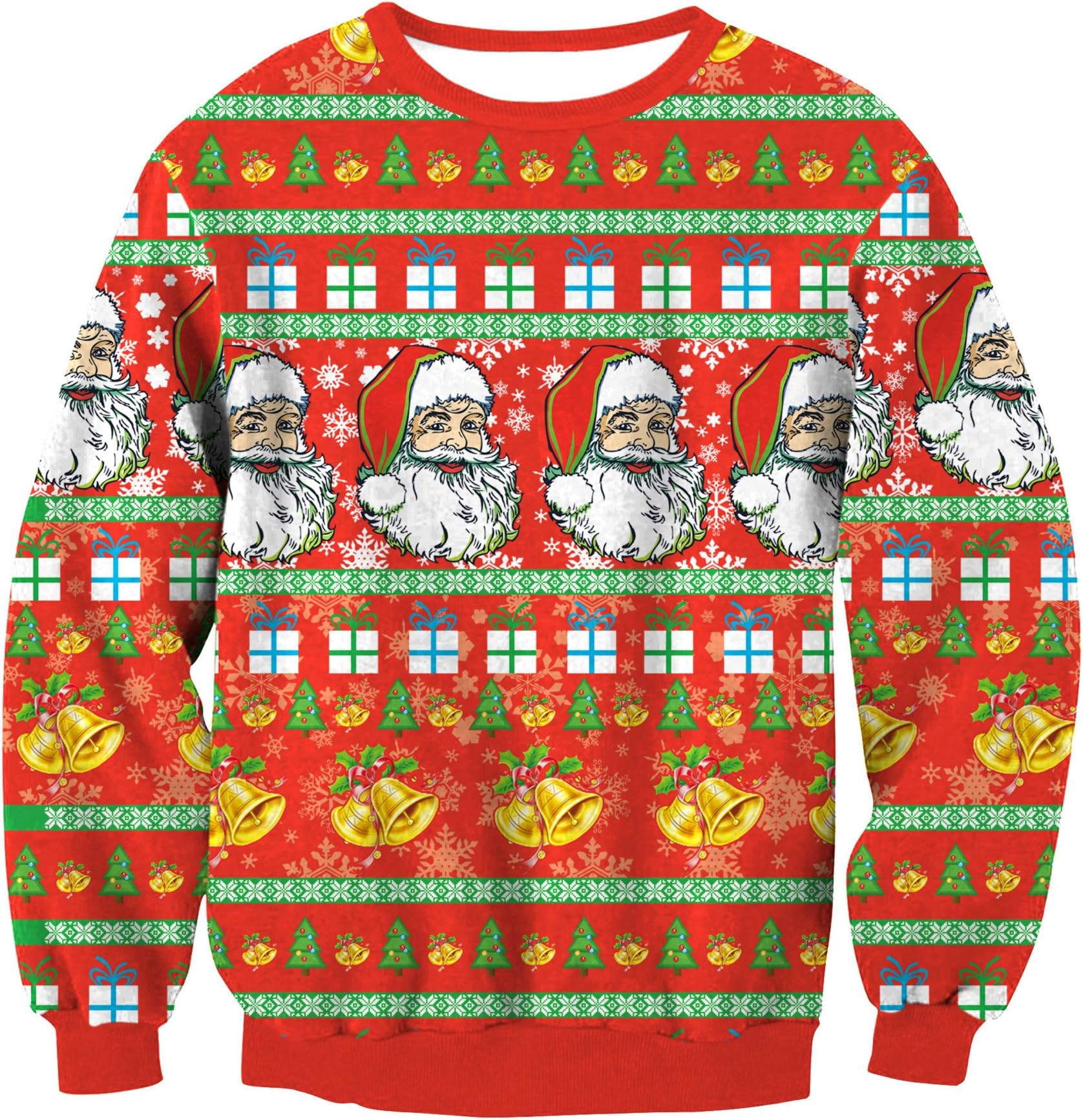 Women Lady Christmas Sweater Long Sleeve Pullover Tops Coat Santa Claus Snowmen Printed Sweaters