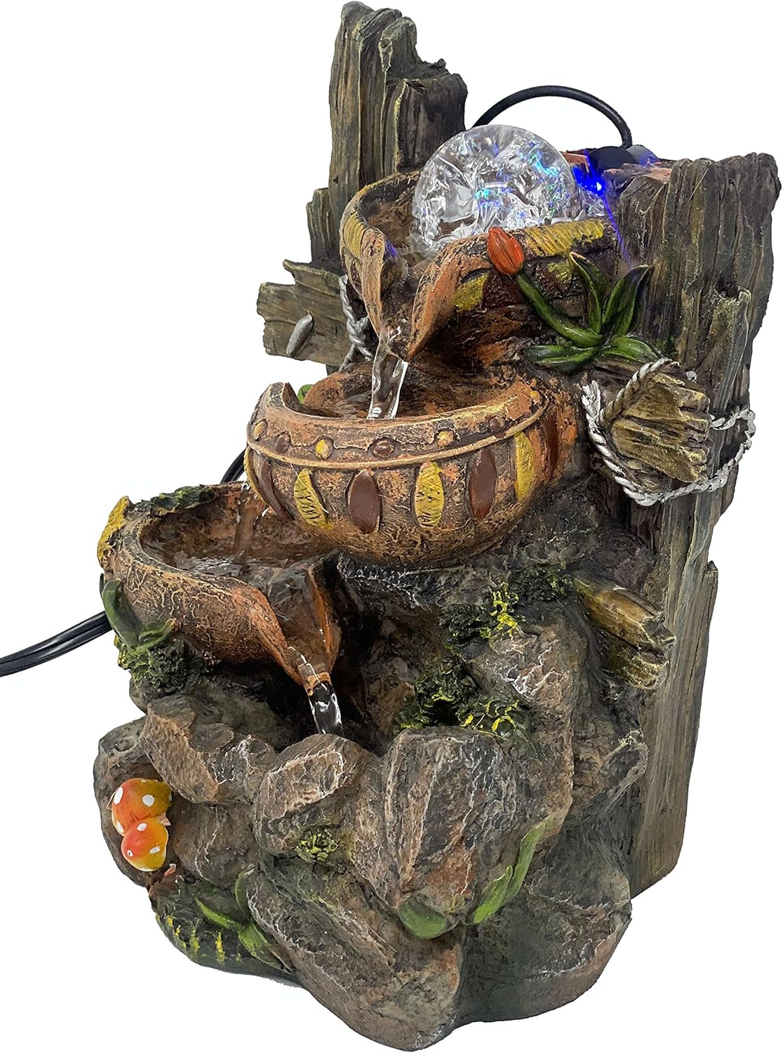 ImagiWonder Indoor Tabletop Fountain Cascading Water Bowls on Rocks: Home & Kitchen