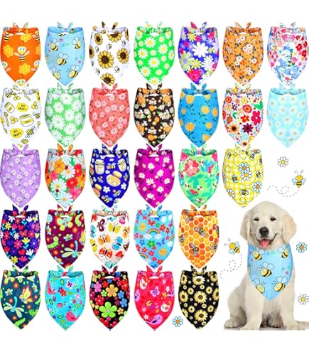 60 Pcs Spring Plaid Dog Bandanas Bulk - Adjustable Pet Scarves For Small To Large Dogs & Cats