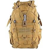 aiGear Tactical Backpack for Men, 25L Military Backpack, 3-Day Bug Out Bag for Camping Hiking Hunting with Molle System Army Daypack (25L Khaki)