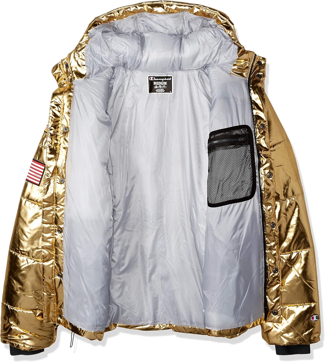 gold champion puffer jacket