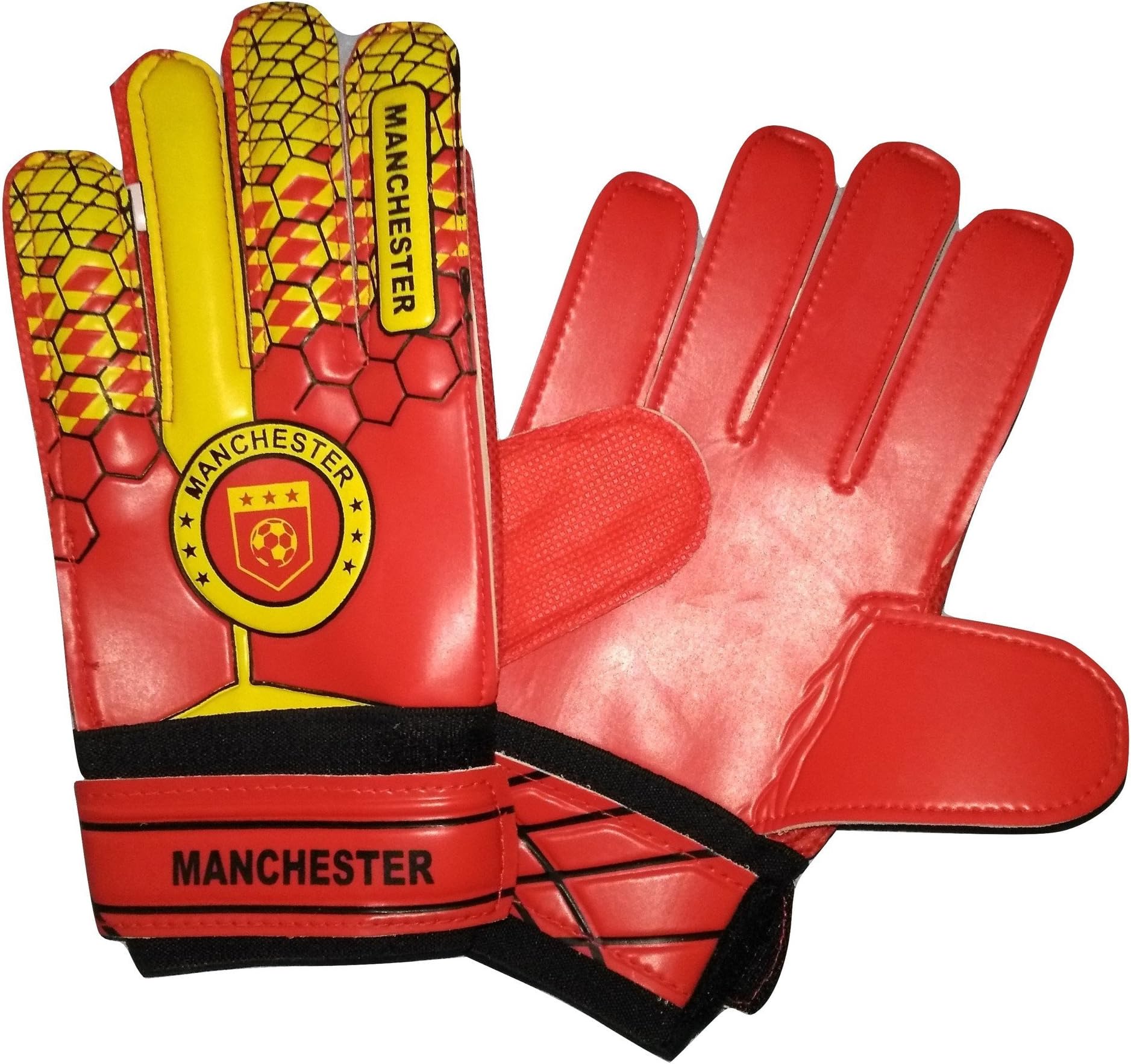 Manchester United Soccer Gloves with Finger Save