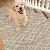 COSY HOMEER Soft Stair Treads Non-Slip Carpet Mat 28inX9in,15Pcs,Beige | Indoor Stair Runners for Wooden Steps,Stair Rugs for Kids and Dogs, 100% Polyester TPE Backing