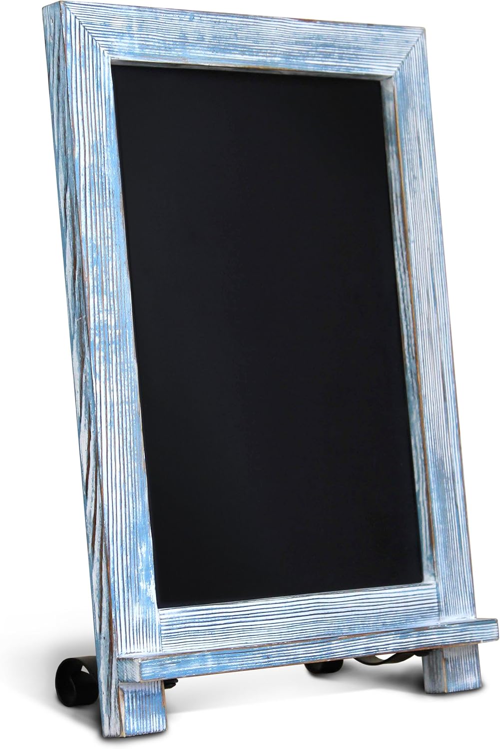 Amazon Com Hbcy Creations Rustic Blue Wood Tabletop Chalkboard