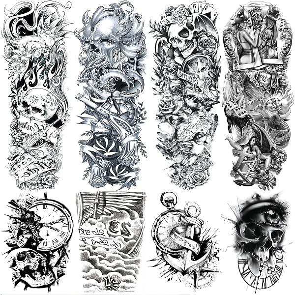 Skull Half Sleeve Tattoos Designs