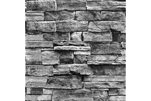 Jeweluck Grey Brick Wallpaper Peel and Stick Wallpaper 17.7inch×118.1inch Faux Stone Self Adhesive Wallpaper Kitchen Backsplash Peel and Stick Brick Contact Paper Removable Wall Paper Decor Vinyl