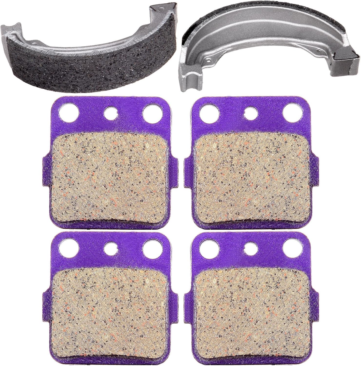 ECCPP 340 FA84 Front+Rear Brake Pads and Brake shoes For 2001 2002 2003 2004 2005 2006 2007 2008 Honda Sportrax 250 TRX250EX 2x4,2009 2011 2012 2013 2014 Honda TRX250X 2x4