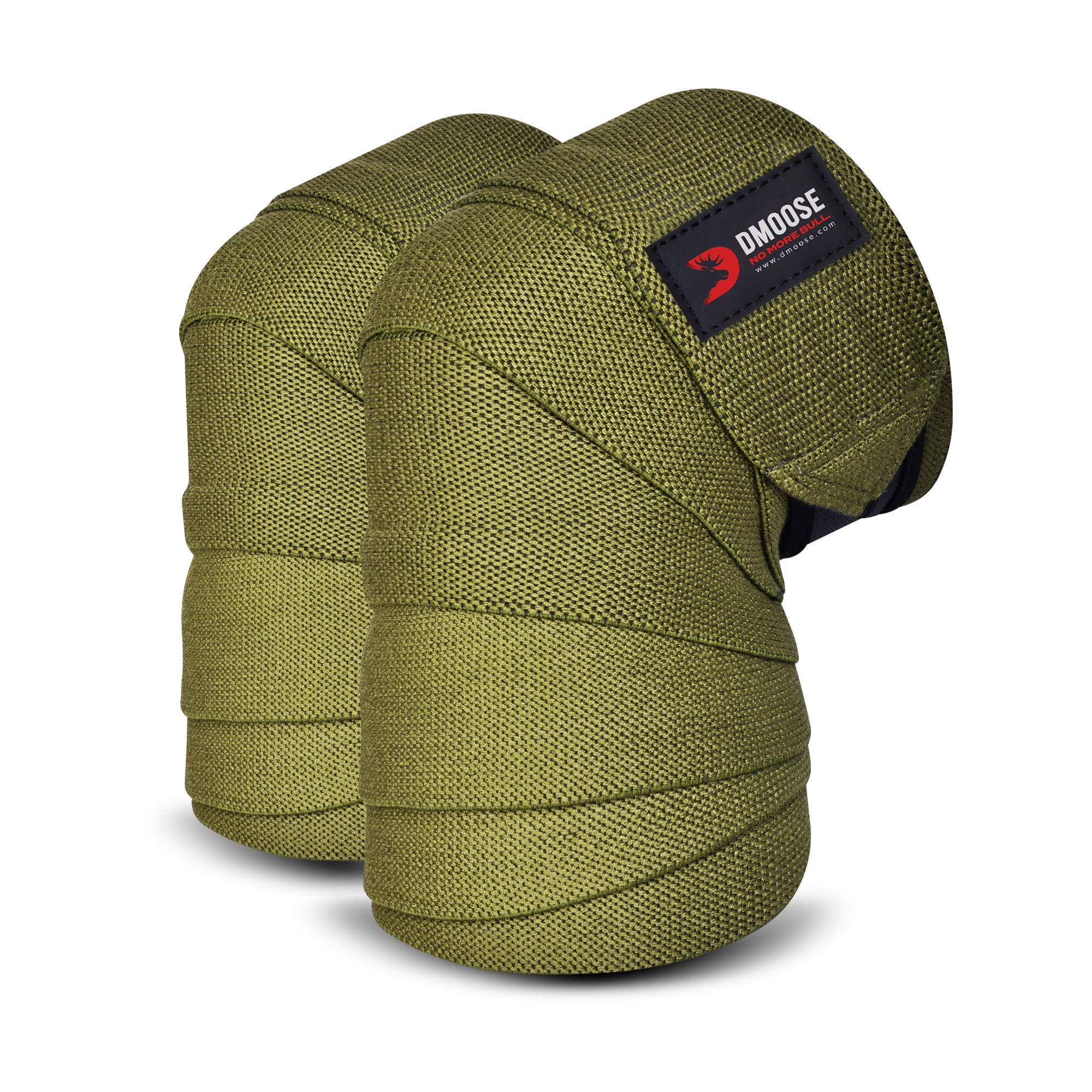 DMoose Fitness Knee Wraps for Weightlifting (Pair) – 78” Gym Brace Straps for Joint Stability & Pain Relief - Perfect for Squats & Working Out - USPA Approved Knee Wrap Supports for Men and Women