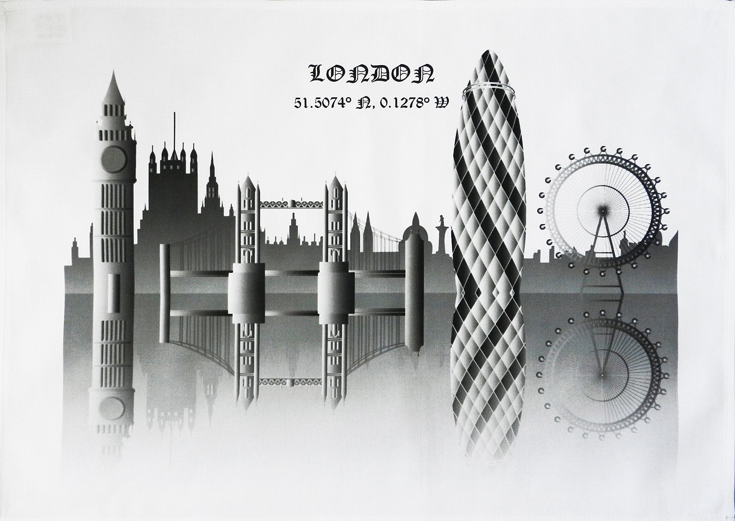 Half a Donkey View from the Bridge - Iconic London Skyline Large Cotton Tea Towel