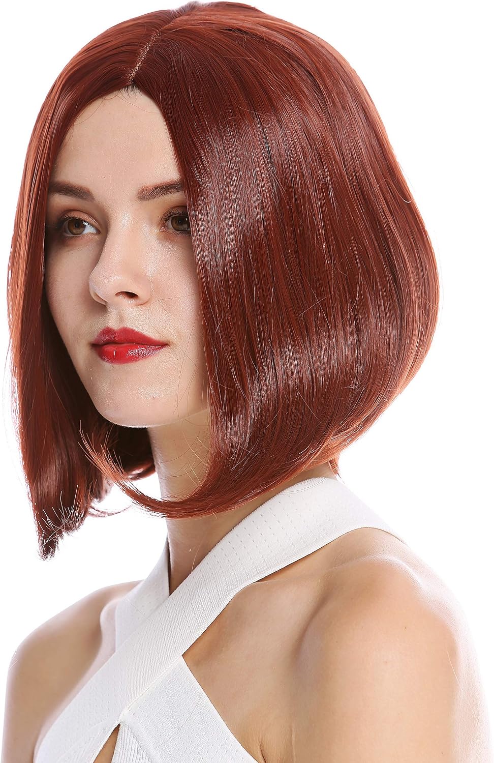 WIG ME UP - YZF-4370-35 Lady Quality Wig Cosplay short shoulder length Bob Longbob straight middle parting auburn copper brown