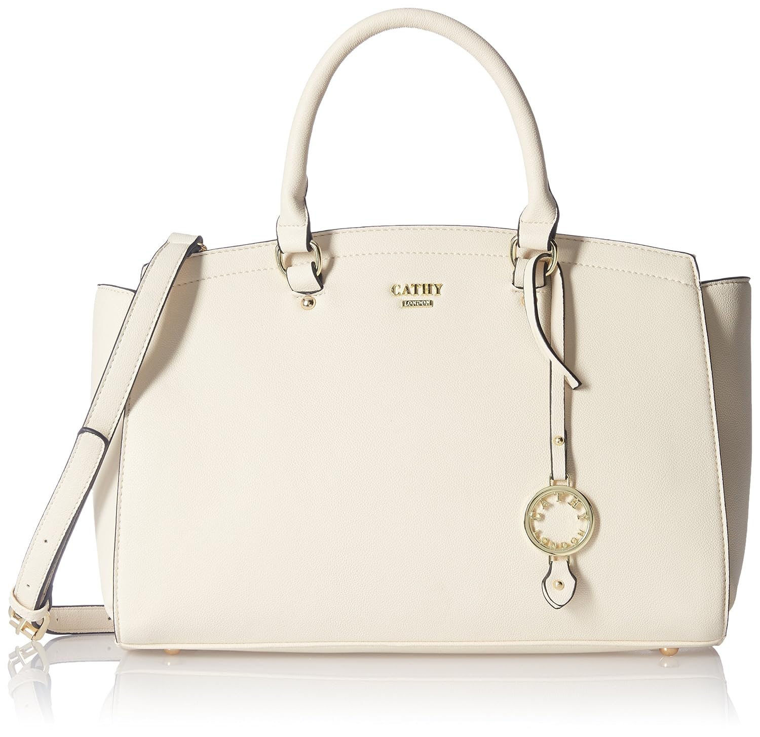 cathy london women's handbag, material- synthethic leather, colour- beige
