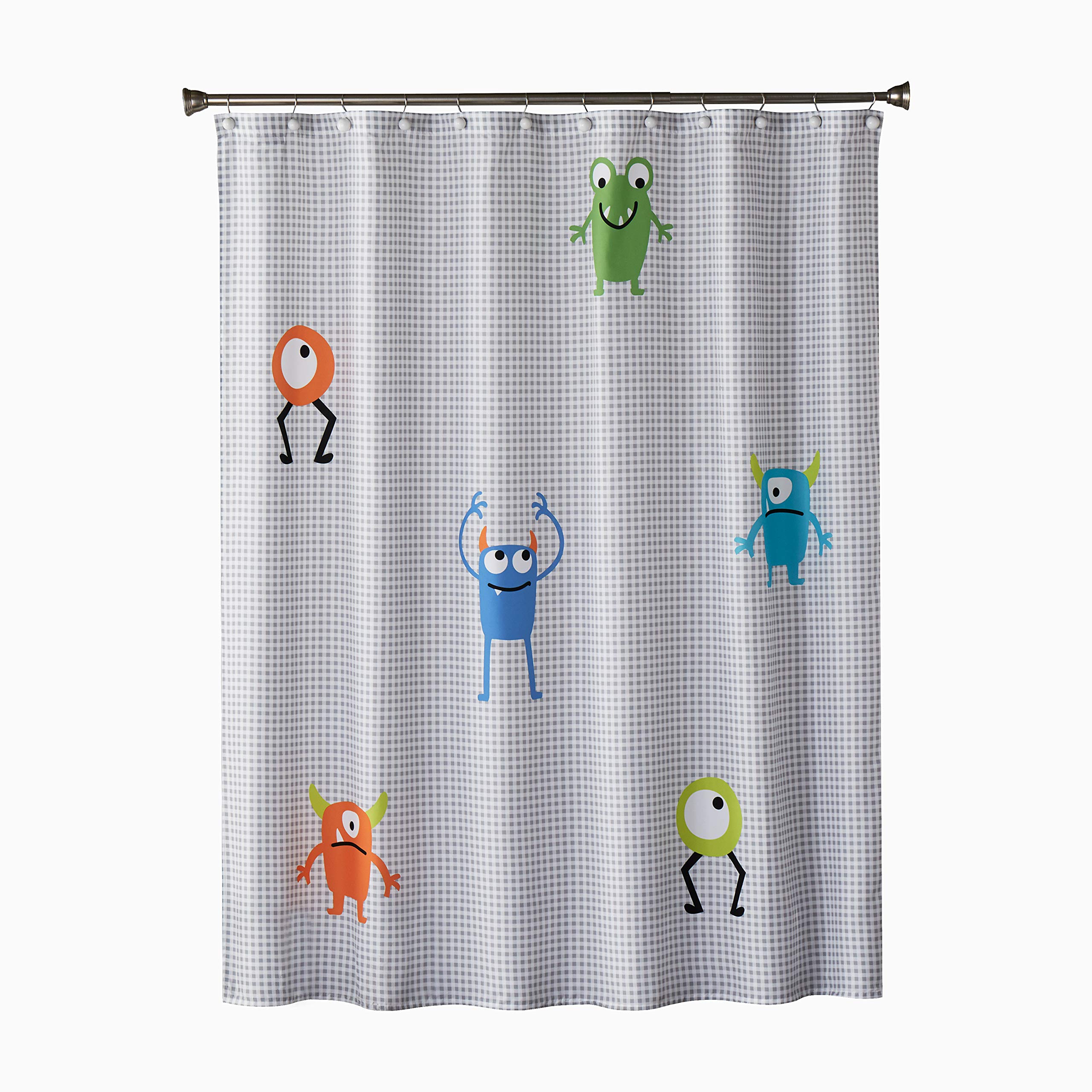 SKL Home Monsters Shower Curtain, Polyester, Multicolored, 70" W x 72" L (Pack of 1)