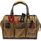 Coreflex 14 inch Wide-Mouth Tool Bag, Gear Bag, Multiple Purpose - for Plumbers, Electricians, Handymen also good for daily use, office use and camping. (Tan)