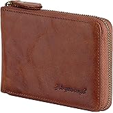 Admetus Men's Zipper Wallet Leather Bifold Wallets Slim RFID Blocking Zip Around Credit Card Holder Compact Small Wallet