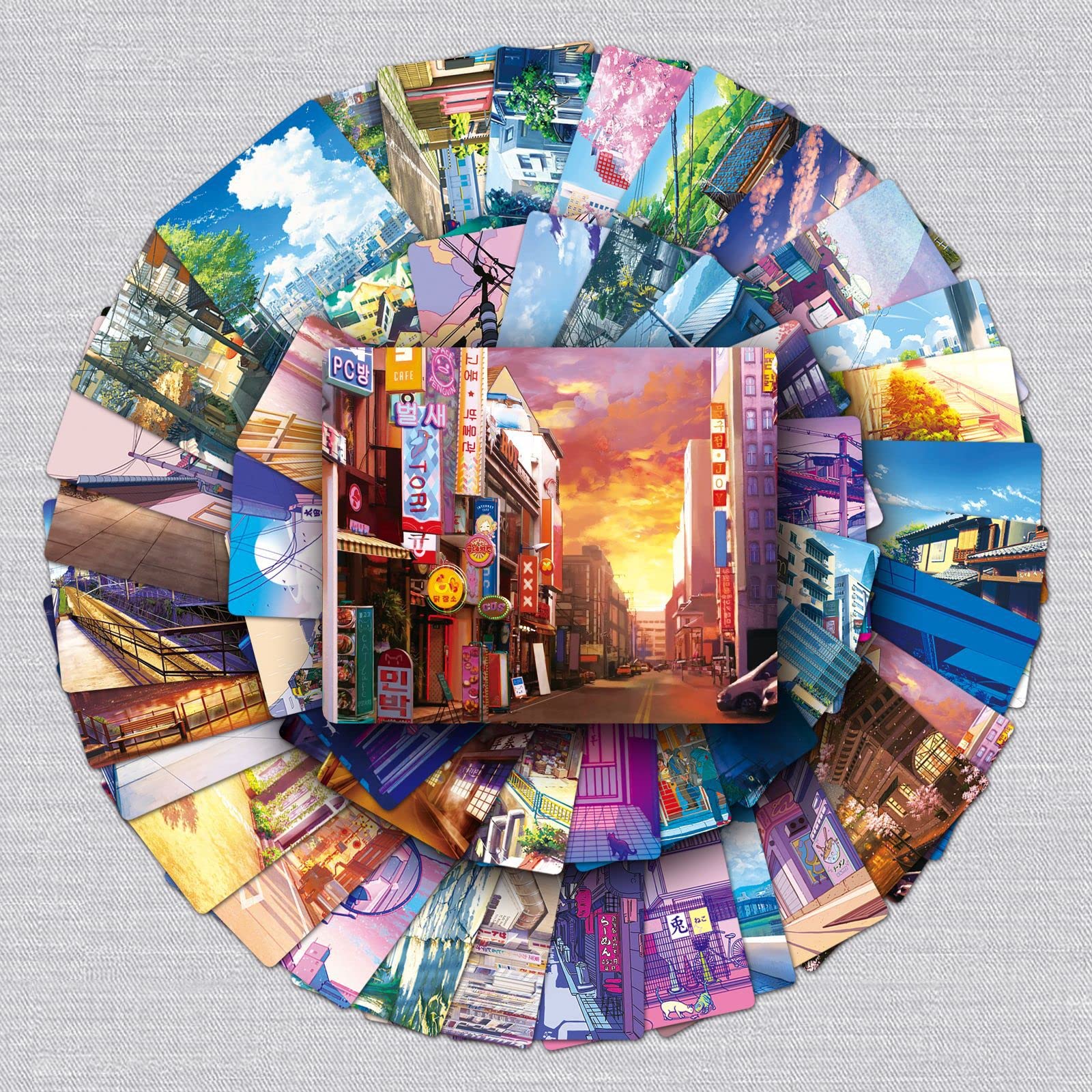 50 Pcs Street View Stickers for Kids Teens Adults Boys Girls Gift,Stickers Pack for Laptop,Skateboard,Luggage,Car,Bike, Cup,Computer,Water Bottle Decor,Japanese Scenery Vinyl Waterproof Sticker Decals