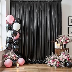 PartyVillage 10x10FT Black Sequin Backdrop Curtain