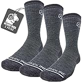 CloudLine Merino Wool Hiking Socks for Men and Women, Light Cushion, Warm, Soft, Moisture Wicking Crew Socks, USA Made 3 Pair