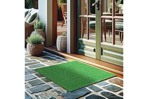 Ottomanson Artificial Grass Turf 22" x 30" Indoor Outdoor Faux Grass Rug with Drainage Holes, Customizable with Extra Long Size Options, Perfect for Patio Lawn Balcony Weddings Photoshoot Backdrop