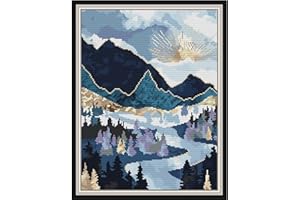 Svarog Stamped Cross Stitch Kits Beginners Full Range of Embroidery Patterns Starter Kits for Adult or Kids DIY Cross Stitches Needlepoint Kits 14CT-Landscape Painting 11.8x15.75 inch
