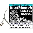 Electric"Light" 4-String Cigar Box Guitar Strings - Open G/Standard Tunings - DGBD/DGBE