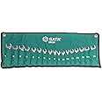 SATA 17 Piece 12 Point Stubby Wrench Set | SAE sizes 3/8" to 3/4" & Metric 10mm to 19mm | Off Corner Loading | ST08419G