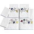 SALBAKOS Bath Towel Set for Kids - 6 Piece Set Includes Bath Towels and Washcloths - Alphabet Theme for Boys