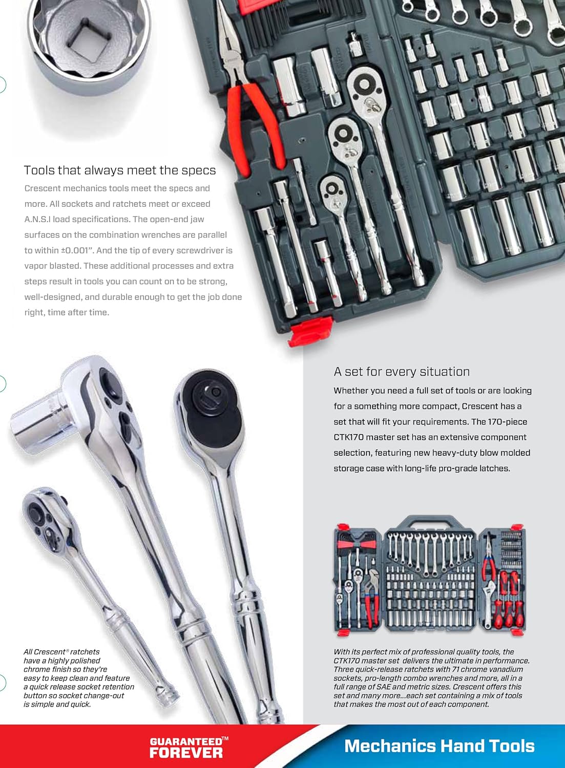 Crescent 170 Pc. General Purpose Tool Set - Closed Case - CTK170CMP2 - Hand Tool Sets - 