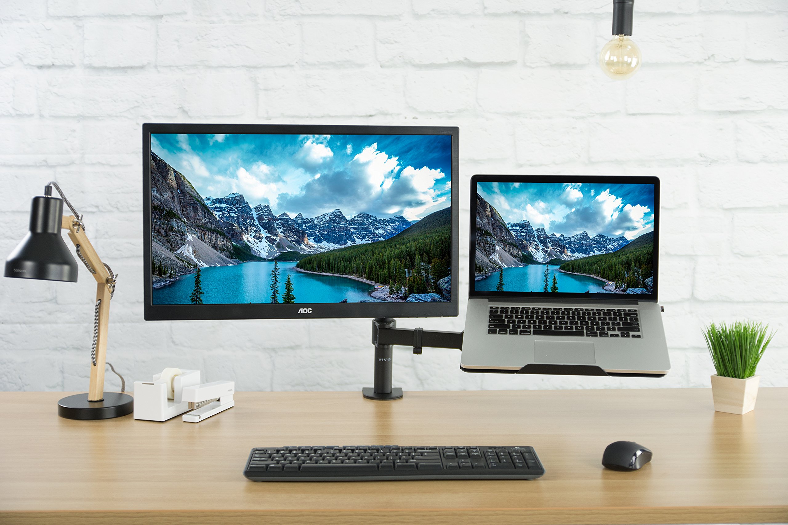 VIVO Fully Adjustable Single Computer Monitor and Laptop Desk Mount