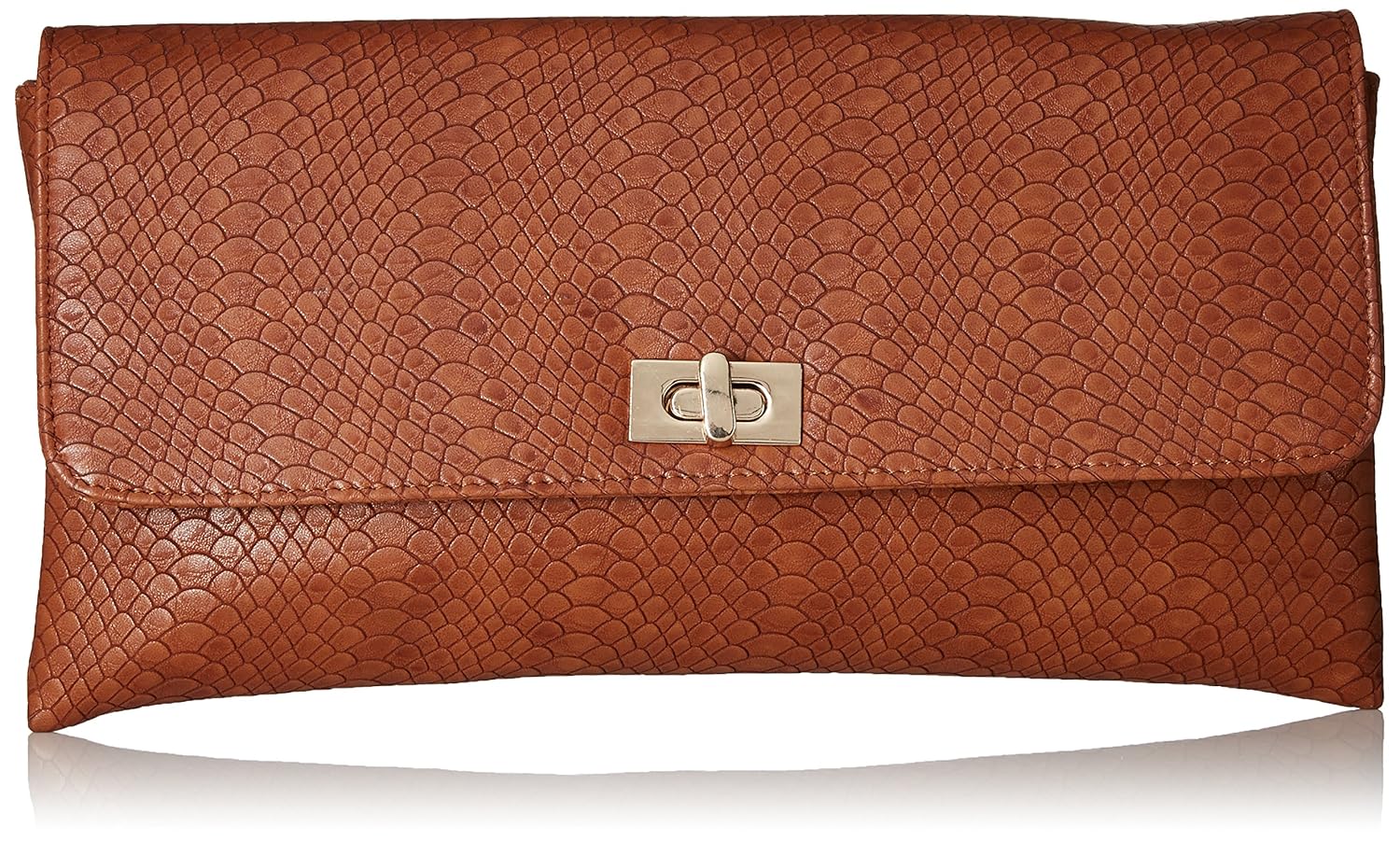 carlton london women's clutch (tan/croc)