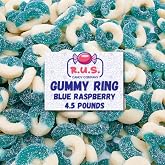Blue Raspberry Ring Gummies 4.5 lbs Bulk Bag &ndash; Fruity Gummy Candy &ndash; Fresh, Soft &amp; Chewy &ndash; Party, Snack, Candy Buffet &ndash; by RUS Candy Company (Blue Raspberry)