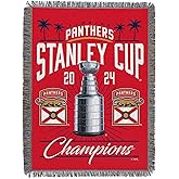 Northwest NHL Florida Panthers Stanley Cup Champions 2024 Woven Tapestry Throw Blanket, 46" x 60", Recorded