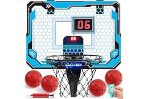 Basketball Hoop for Kids, Mini Indoor Basketball Hoop with 4 Balls Indoor Basketball Toys for 6 7 8 9 10 11 12 13 14 Year Old