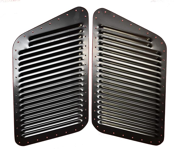 RunCool Large Black HiFlow Hood Louvers Automotive