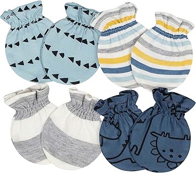 dinosaur baby mittens