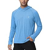Roadbox Mens UPF 50+ Fishing Shirts, Long Sleeve UV Sun Hoodie, Hiking Running Swim Athletic Workout Shirt