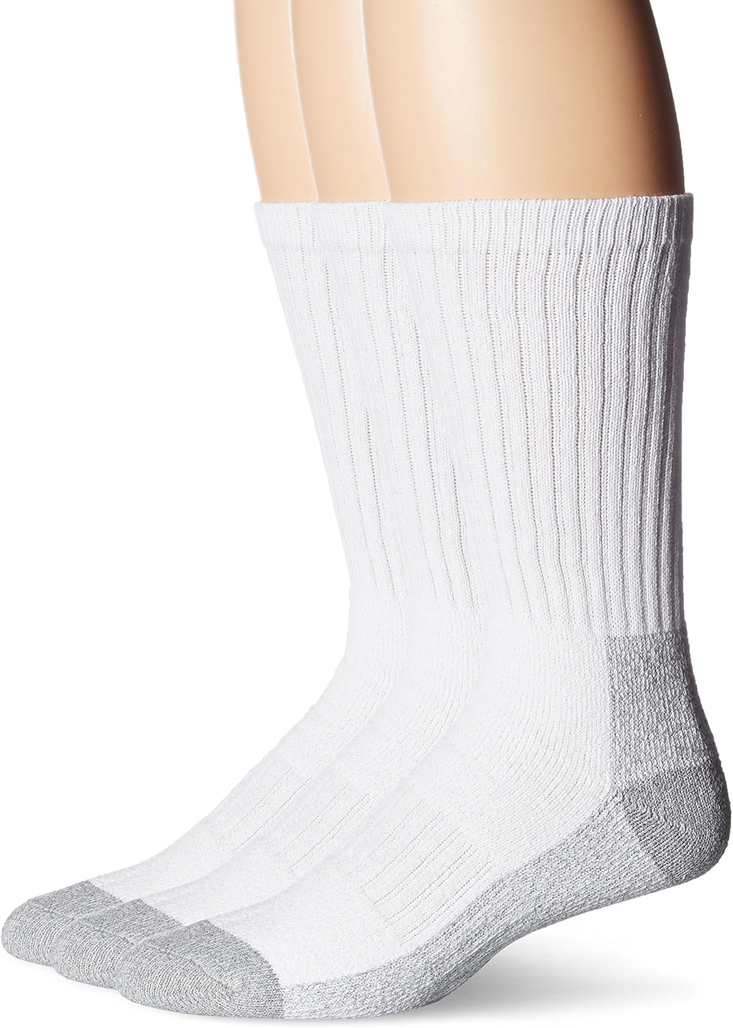 Superbilt Men's 3Pack Crew Work Socks, White, Sock Size1013/Shoe