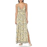 Angie Womens Angie Women's Printed Twist Front Keyhole Maxi Dress