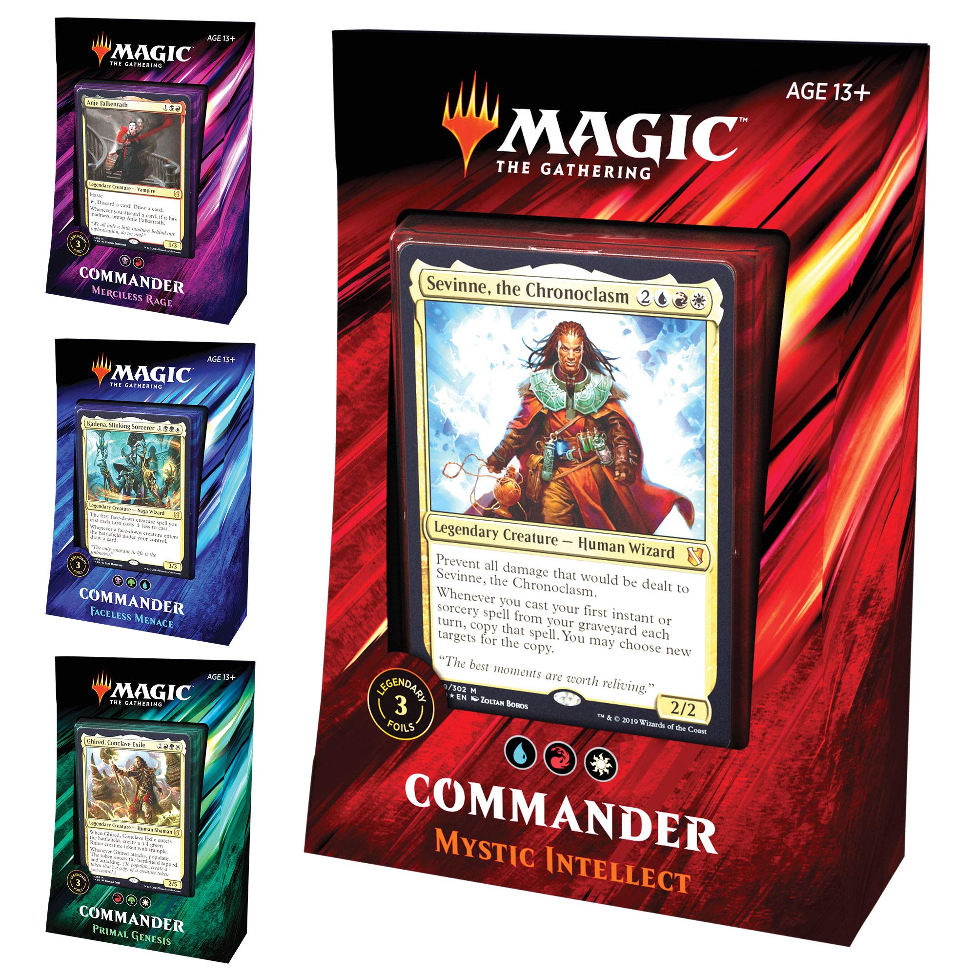 Wizards of the Coast MTG - Commander 2019 Deck Display (4 Decks) - English