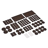 Amazon Basics Felt Furniture Pads, Brown and Transparent, 136 pcs
