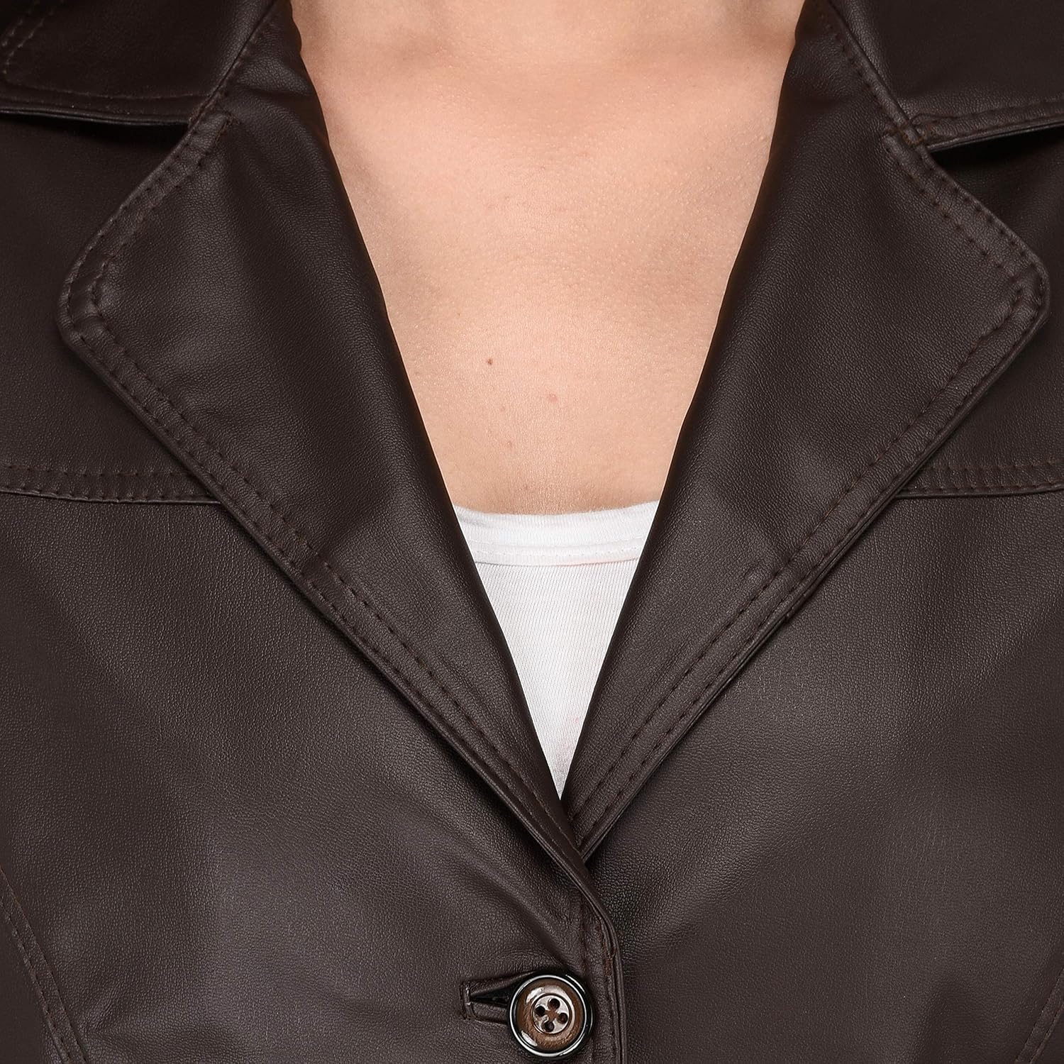 peppyhub women's chocolate brown blazer, full sleeve, western wear, sizes s-xl