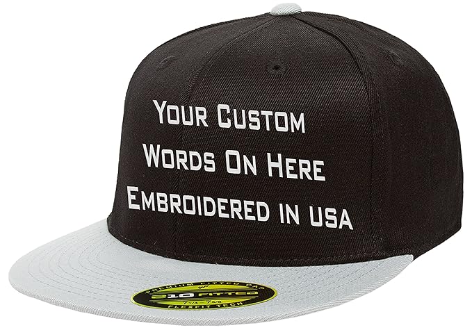 custom fitted flat bill hats