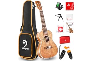 Ukulele Concert Mahogany Bundle 23 inch Ukelele for Beginners Adults Professional Four String Wooden Hawaiian Starter Uke Kit, by Vangoa