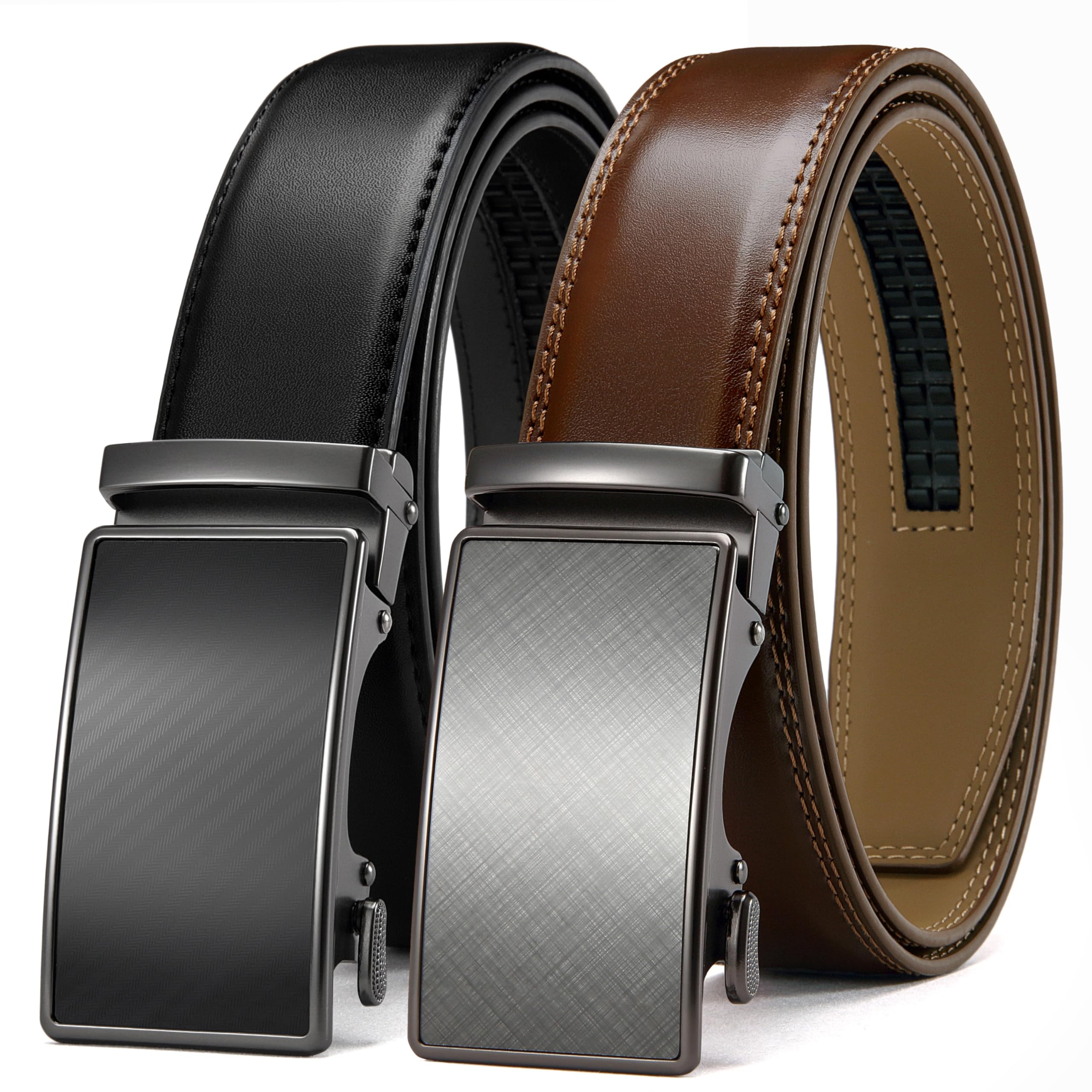 Photo 1 of ***MISSING BELT BUCKLES***CHAOREN Leather Ratchet Belt Men 2 Pack - Customizable Fit, Effortless Style (35mm)