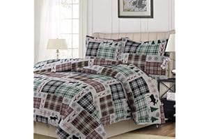Tribeca Living PATPLAIDDUQU Duvet Covers, Queen, Patchwork Plaid