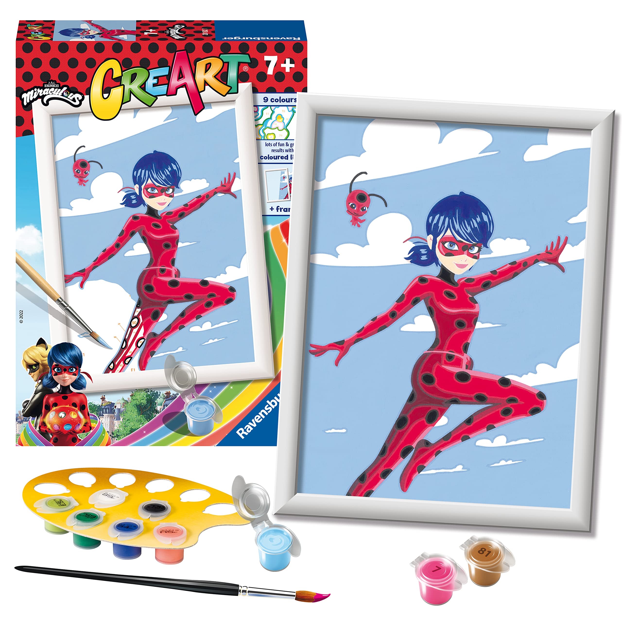 Ravensburger CreArt Miraculous Toys - Paint By Numbers Kits for Children & Adults Ages 7 Years Up - Kids Craft Set - Ladybug