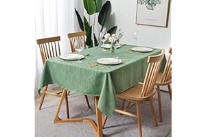 maxmill Jacquard Tablecloth Swirl Design Water Resistance Antiwrinkle Heavy Weight Soft Table Cloth for Buffet Banquet Parties Event Holiday Dinner Rectangle 60 x 84 Inch Sage Green
